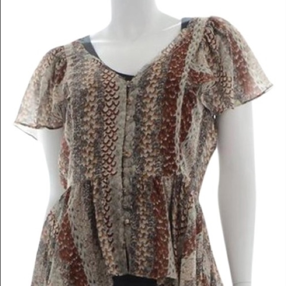 Odille (Anthropologie) blouse, 100% silk, size US 0